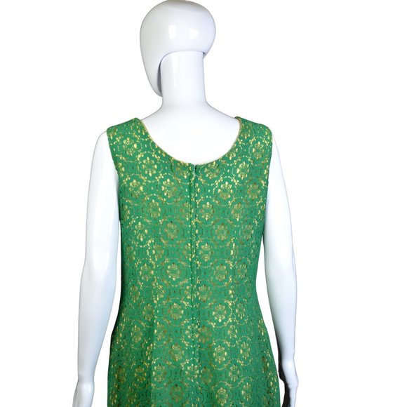 Estate Collection/Vintage 1960s Green Eyelet A-Line Dress Size 18 Awesome! - Picture 14 of 14